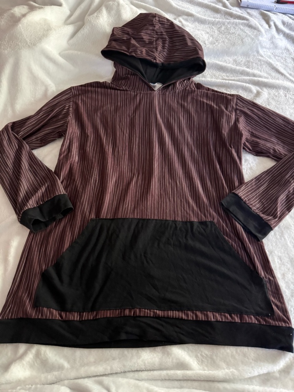 Nightmare Before Christmas Jack Skellington Black Striped Lightweight Hoodie XL